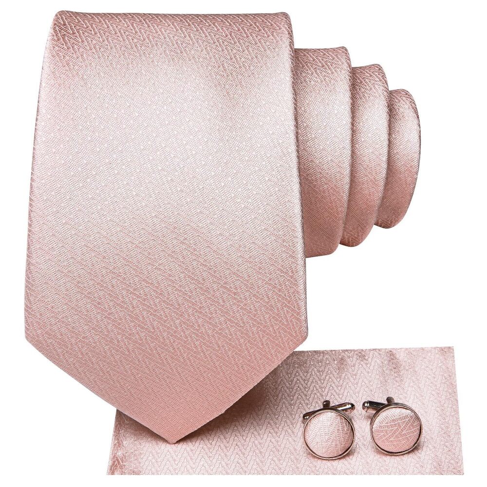6830 Pink Extra Long Ties Silk 63'' Long Ties Set Necktie and Pocket Square